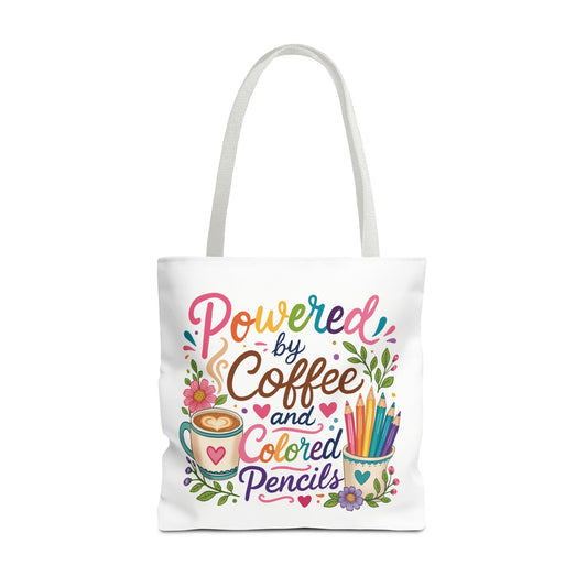 Powered by Coffee & Colored Pencils Tote Bag