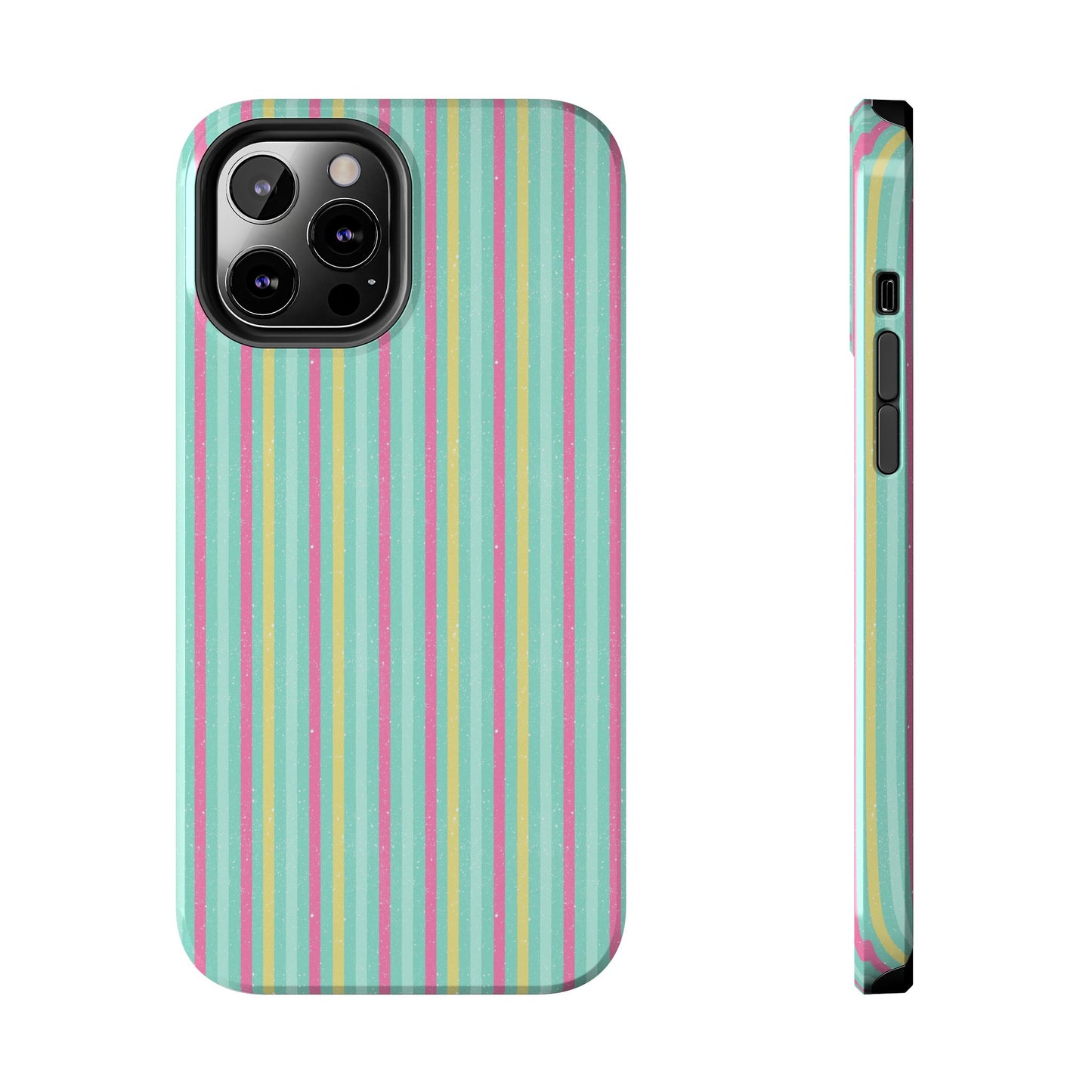 Pastel Stripes on Turquoise Tough Phone Cases