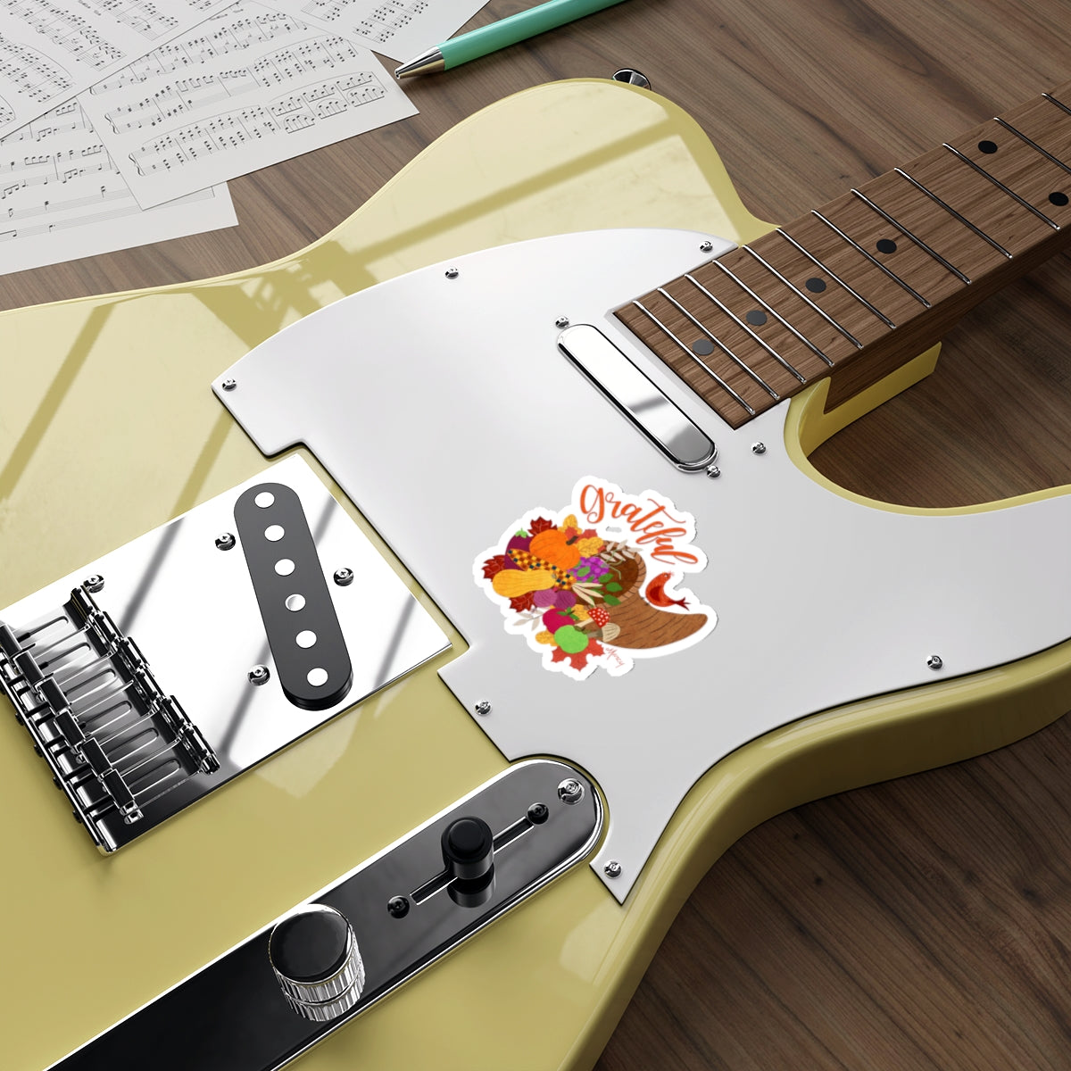 Cornucopia Collage Die Cut Sticker