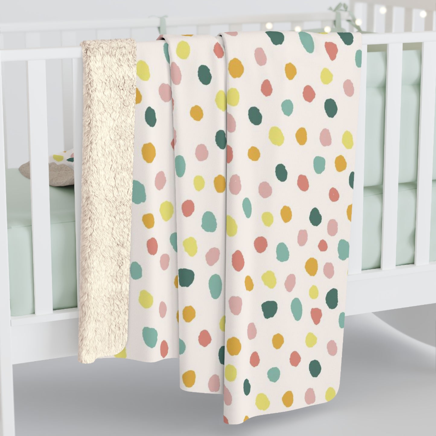 Polka Dot Confetti Sherpa Fleece Blanket