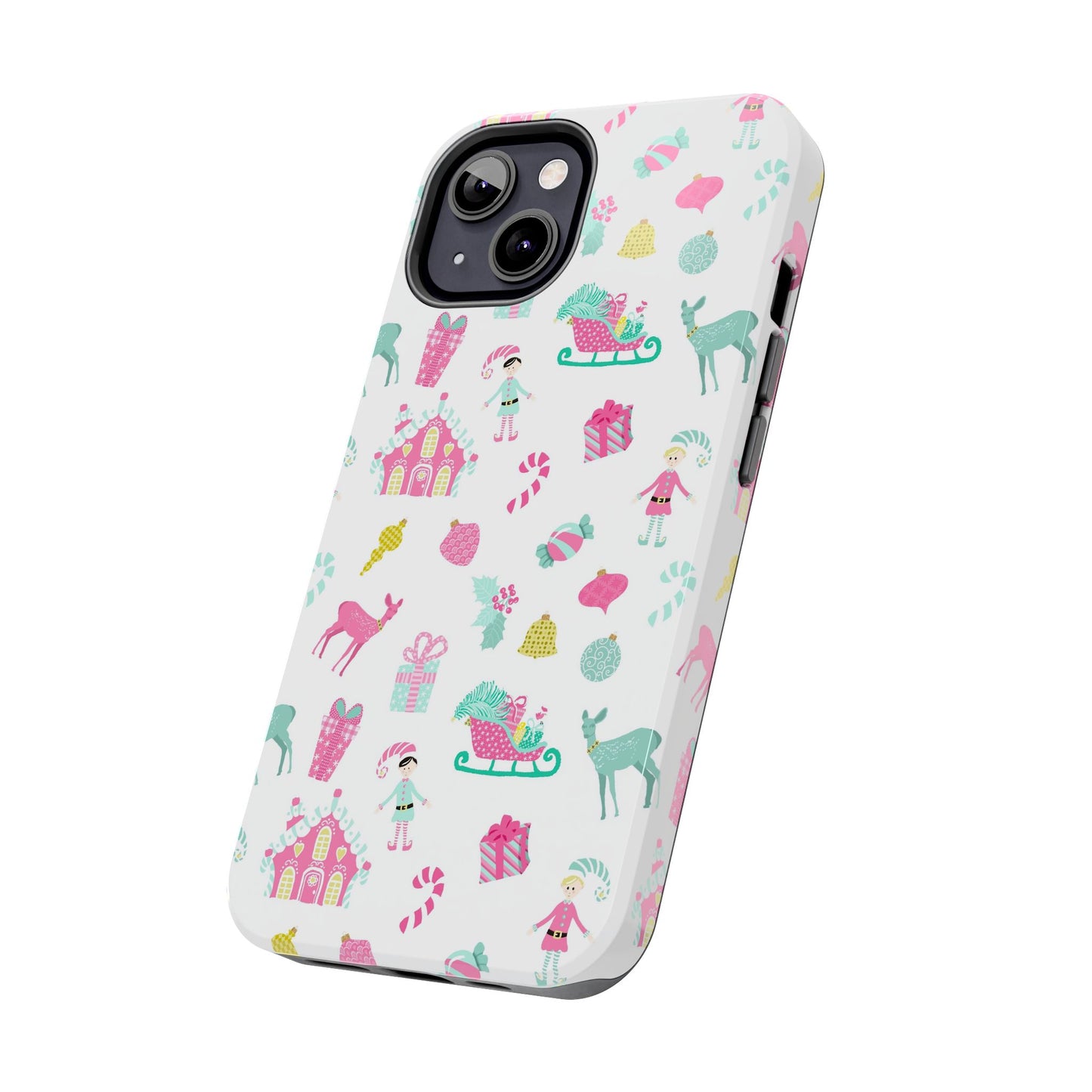 Pastel Christmas on White Tough Phone Cases