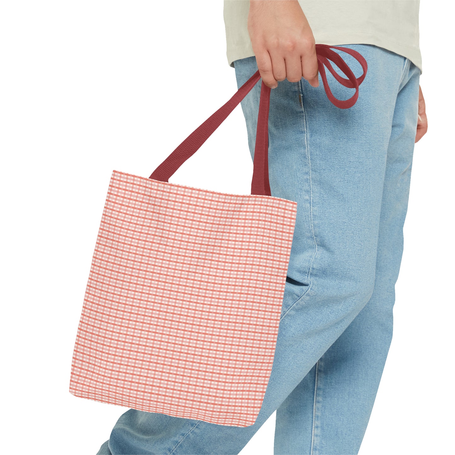 Beach Checks in Coral Tote Bag