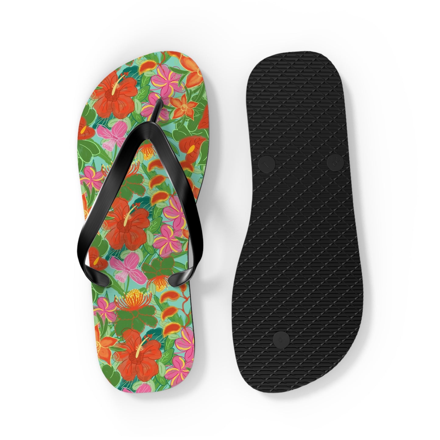 Tropical Flowers Flip Flops