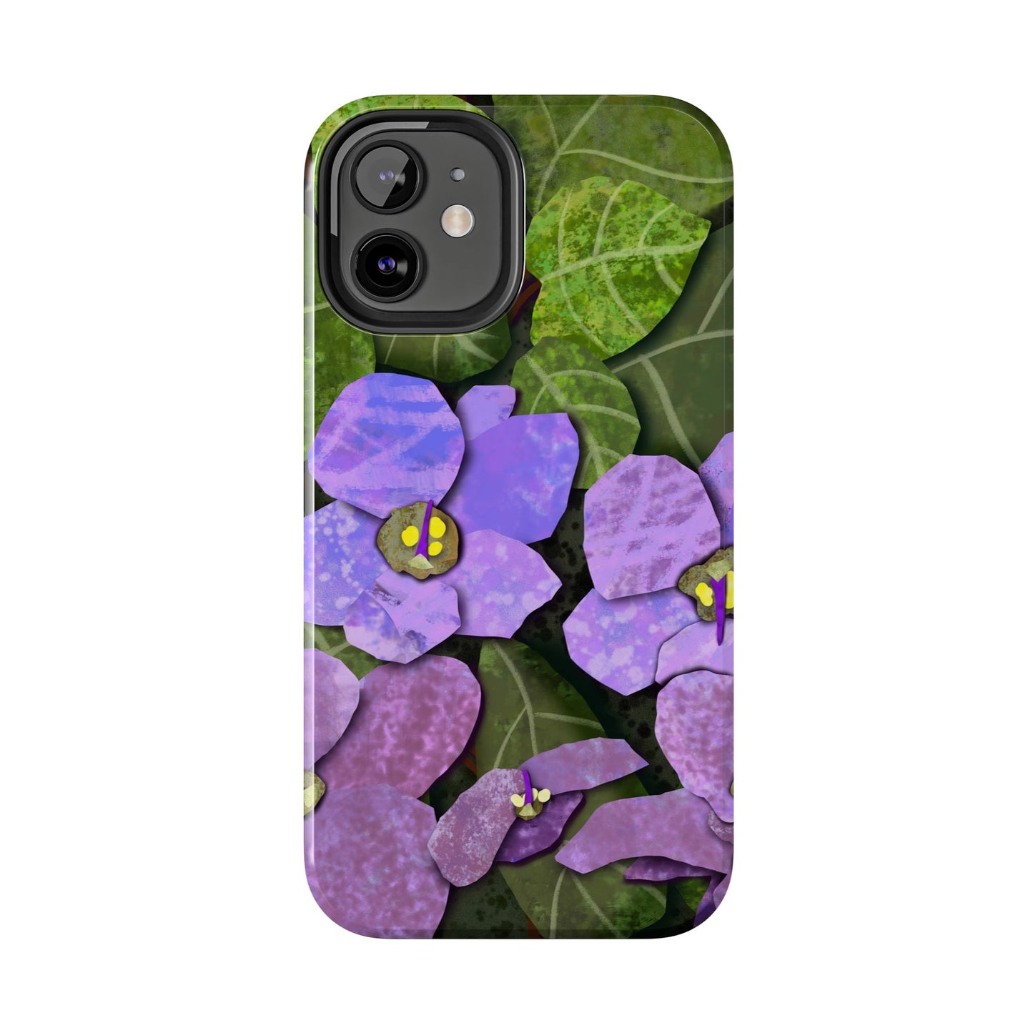 African Violets Collage Art Tough Phone Cases