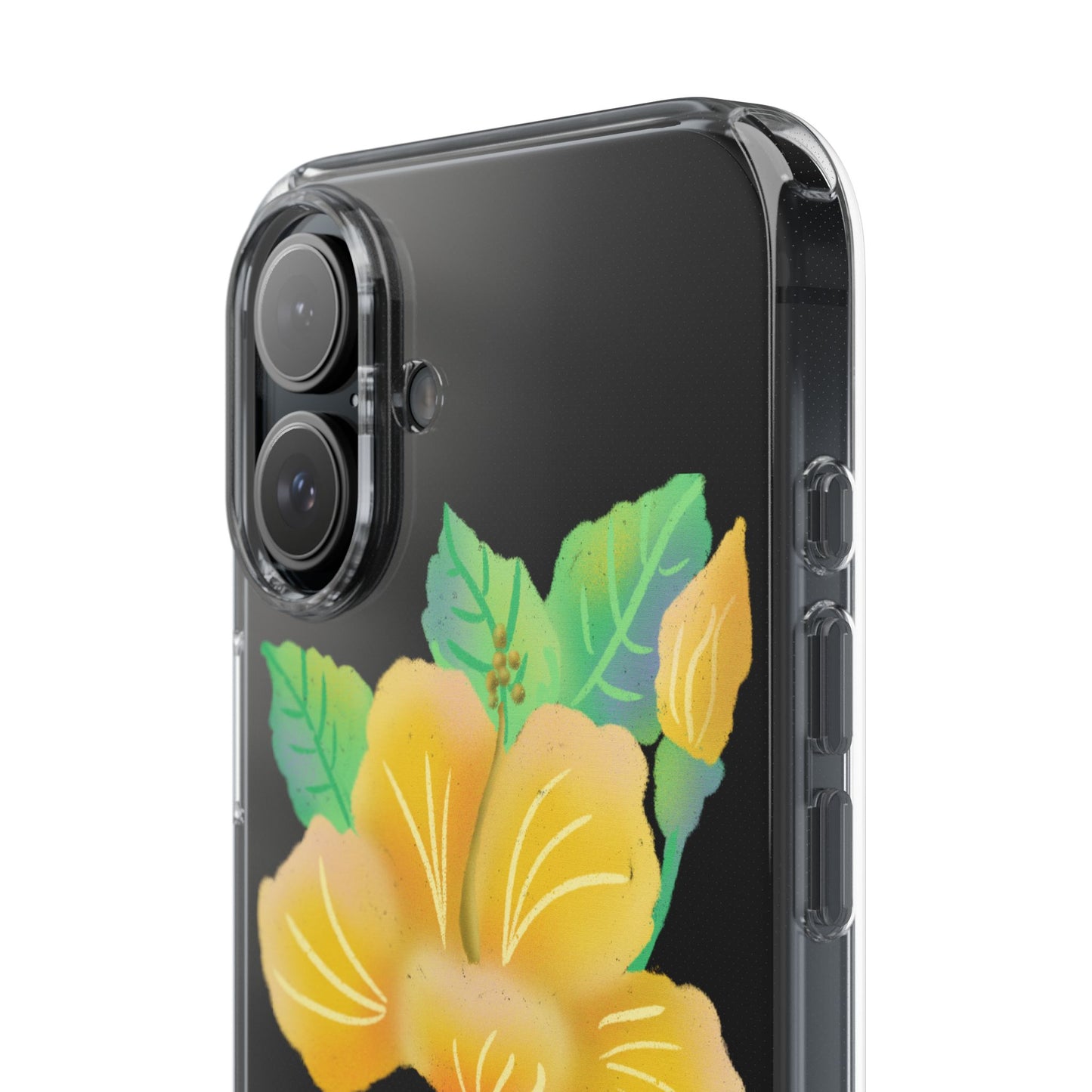 Yellow Hibiscus Blossom Clear Cases