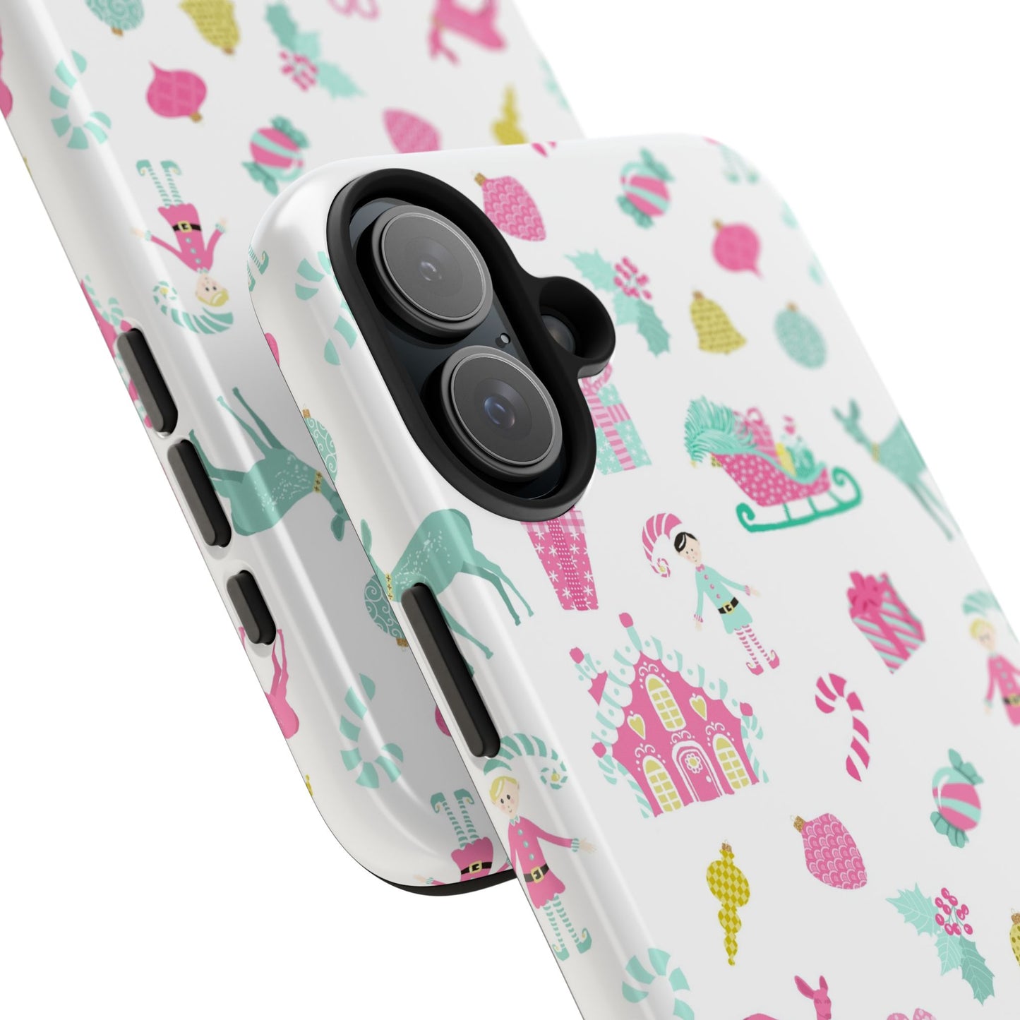 Pastel Christmas on White Tough Phone Cases