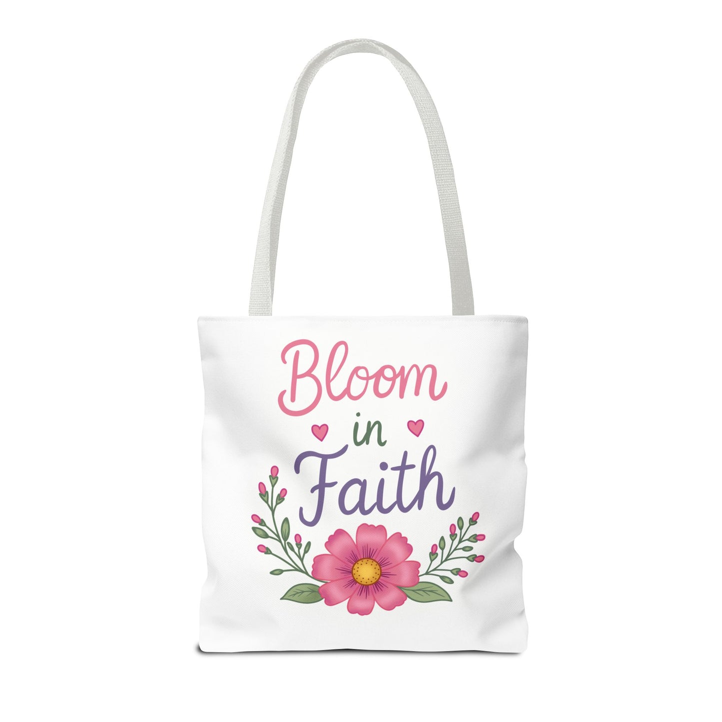 Bloom in Faith Floral Tote Bag — Inspirational Scripture Gift
