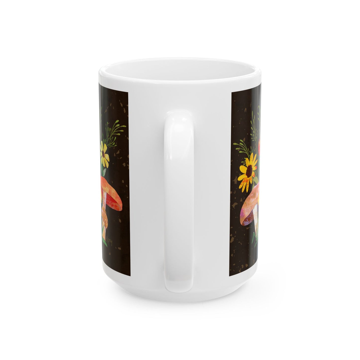 Shrooms n Fleurs Collage Ceramic Mug 11oz & 15oz