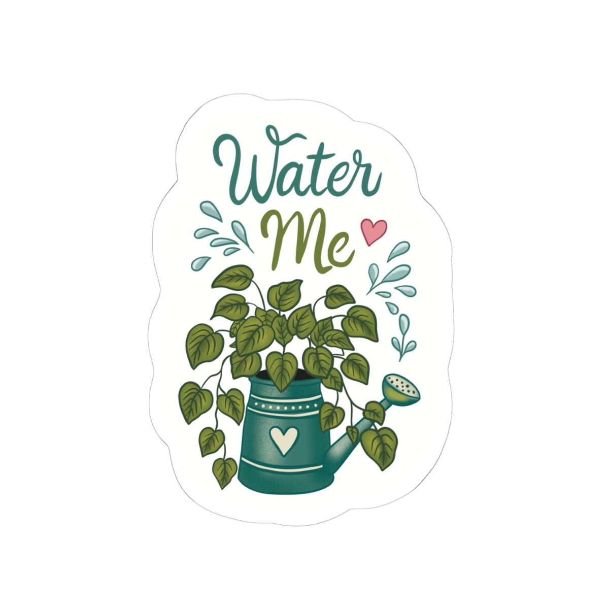 Water Me Plant Sticker — Cute Watering Can Pothos Sticker for Plant Lovers
