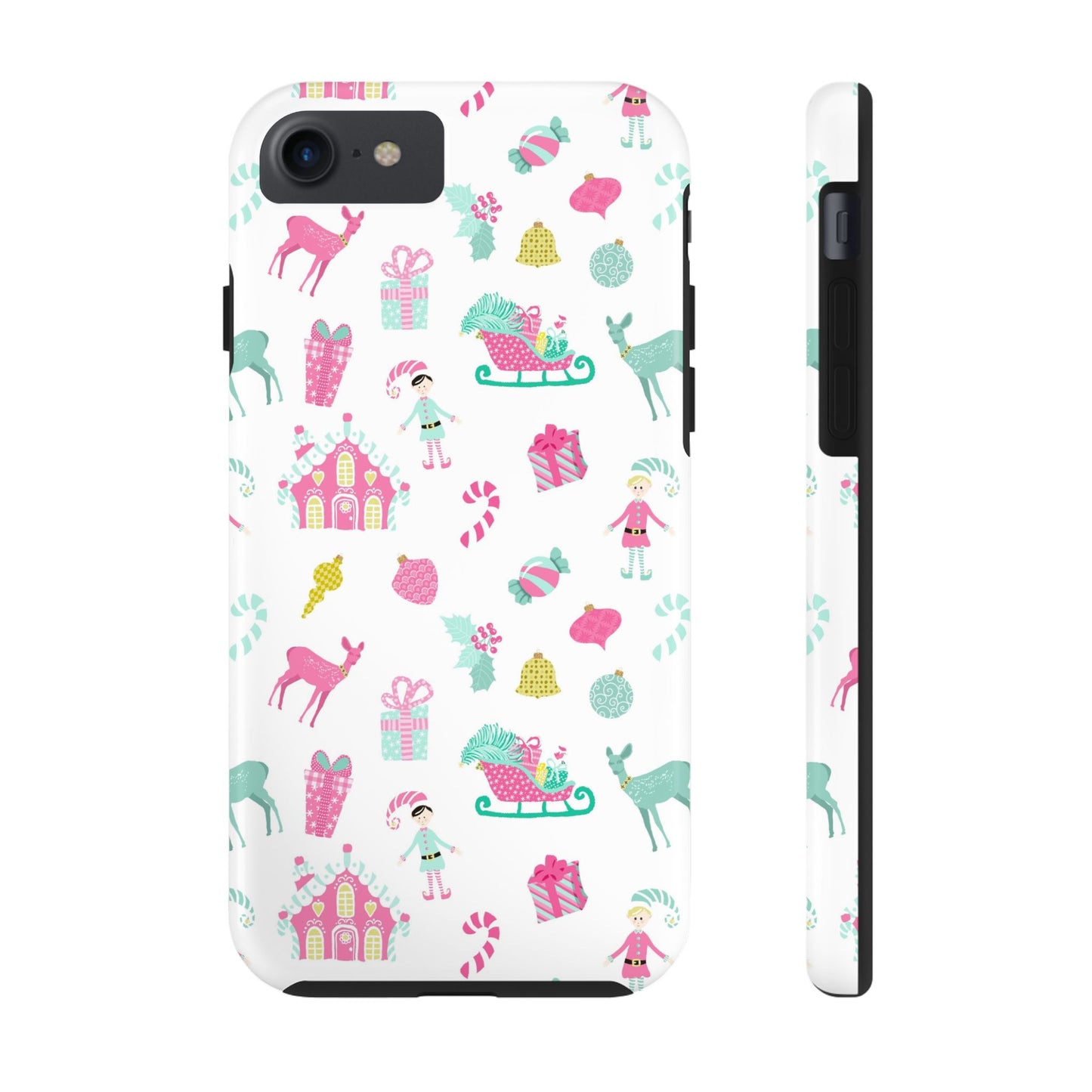 Pastel Christmas on White Tough Phone Cases