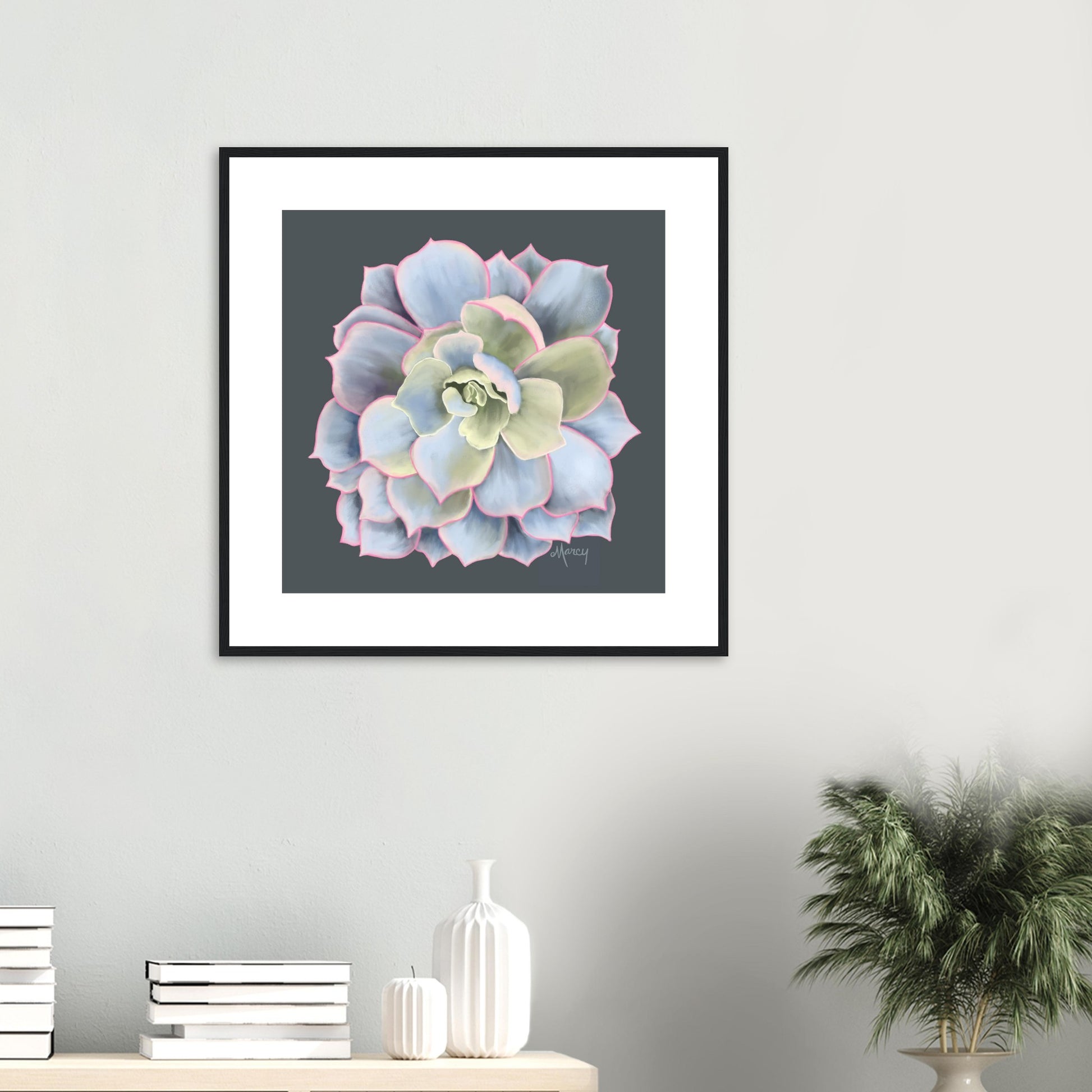 succulent wall art print Succulent of the Month | January | Echeveria Succulent