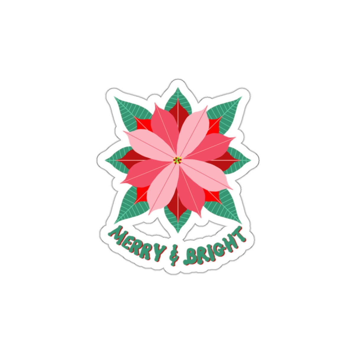 Poinsettias Die-Cut Stickers