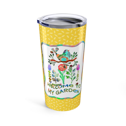 Welcome to My Garden Collage Stainless Steel Travel Mug