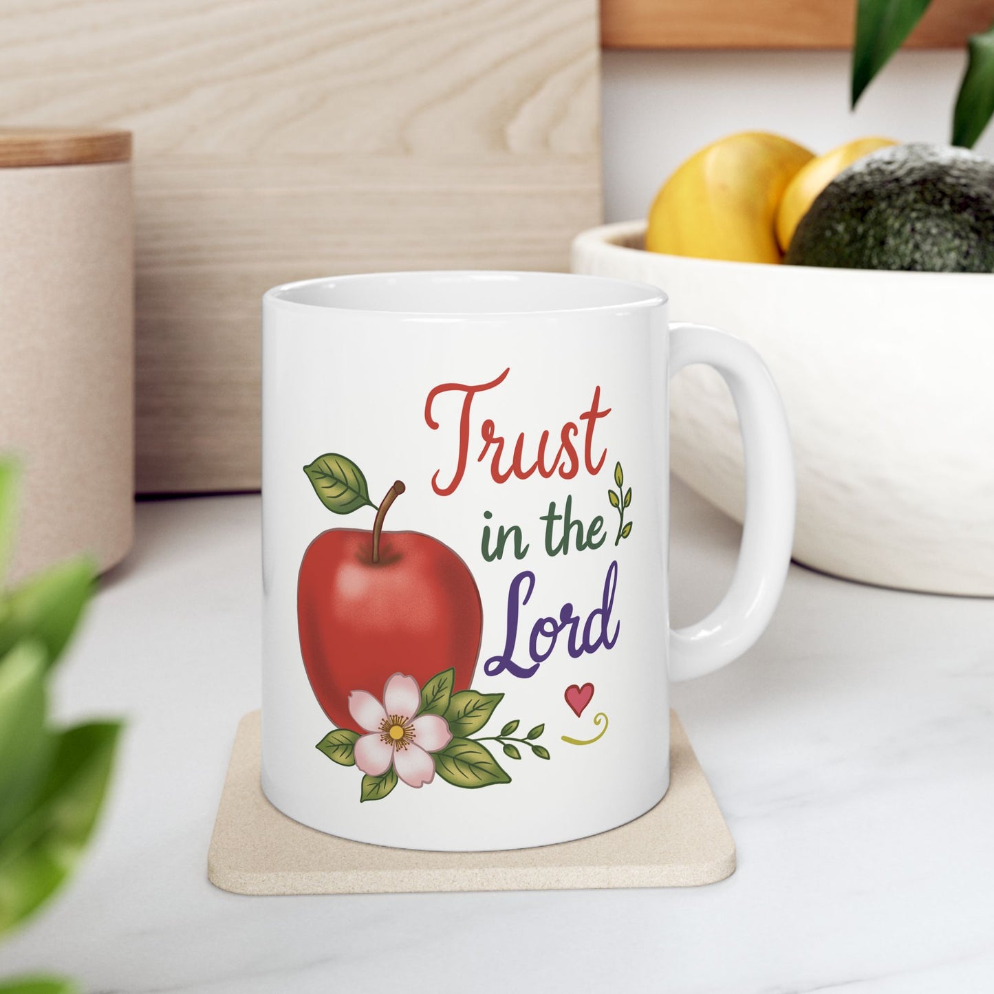 Trust in the Lord Ceramic Mug — Botanical Coffee Tea Cup (11oz & 15oz)