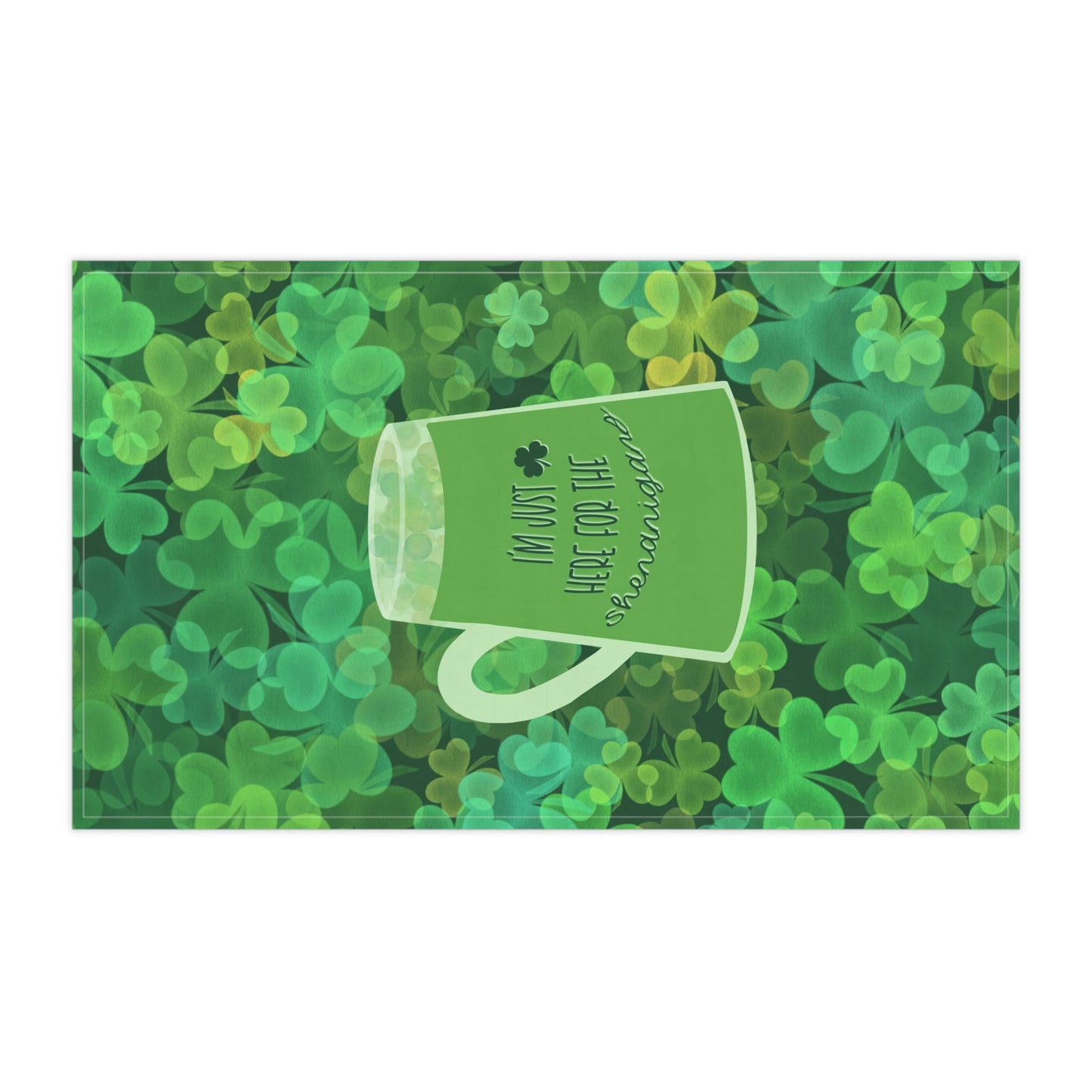 Shamrocks, green beer Kitchen Towel