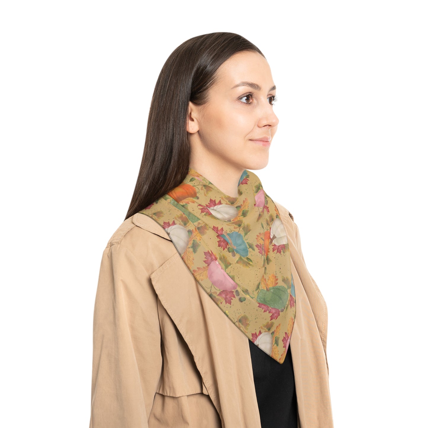 Colorful Pumpkins Square Poly Scarf