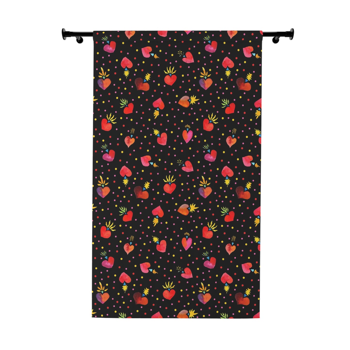 Frida Flaming Hearts Window Curtains (1 Piece)