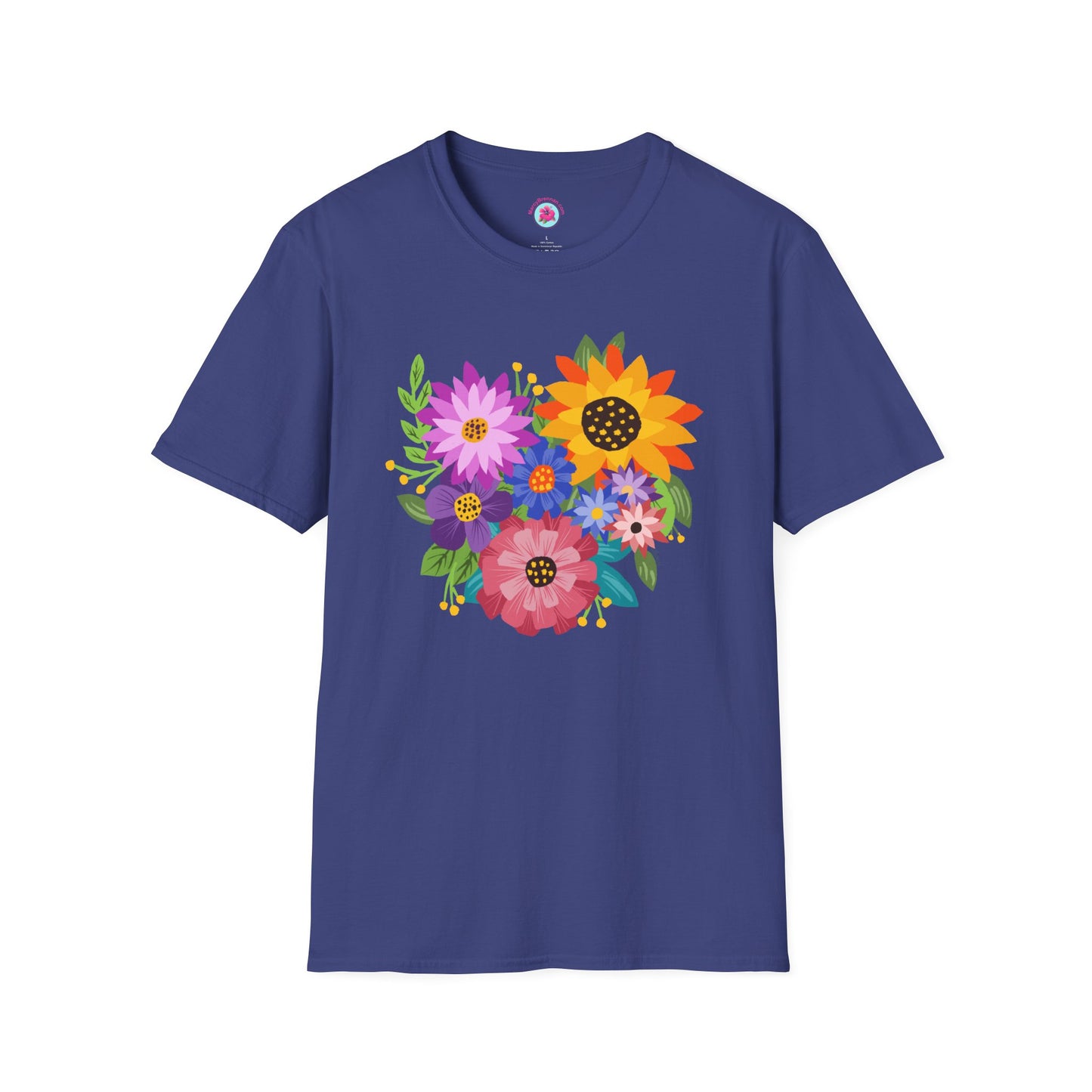 Heart-Shaped Flower Bouquet Softstyle T-Shirt