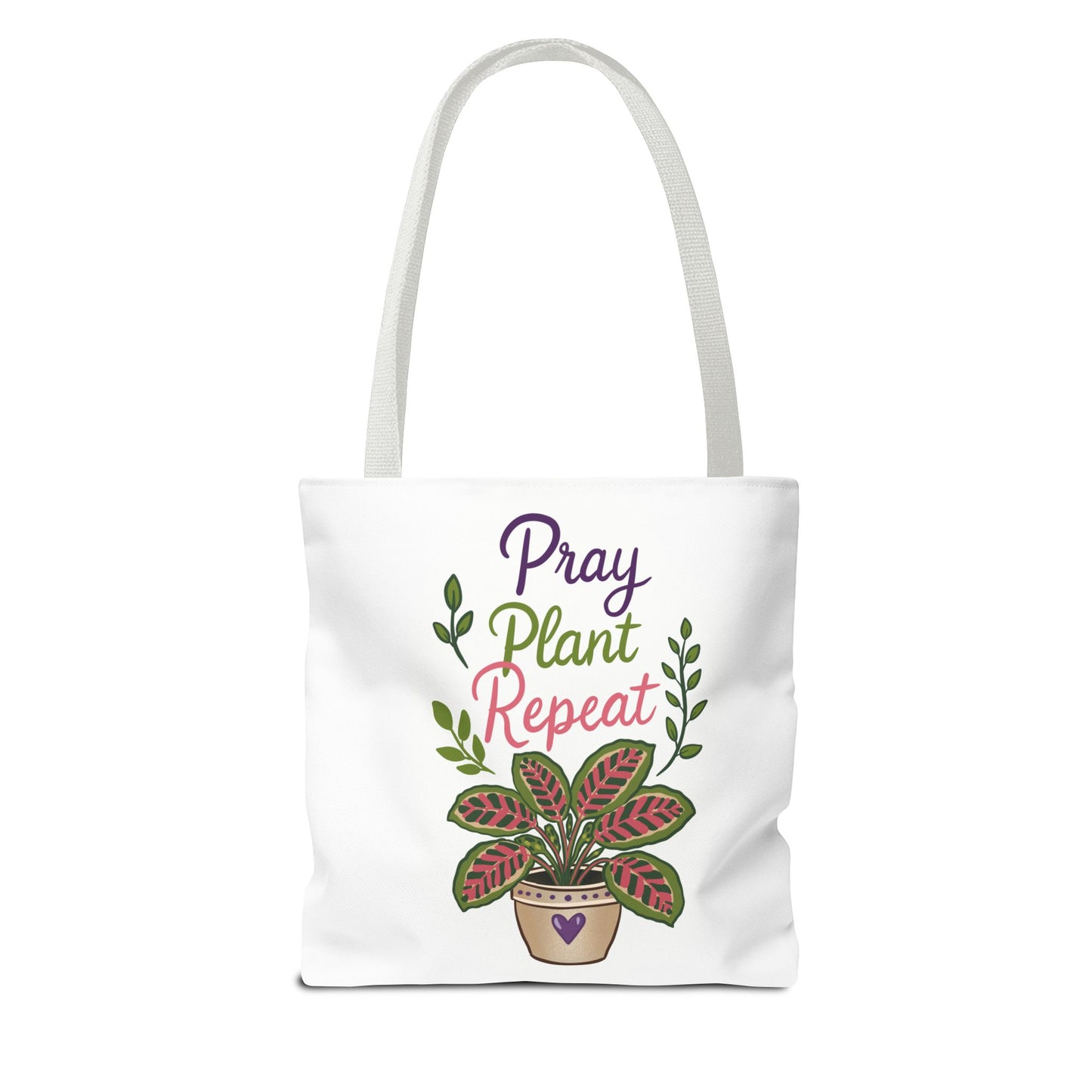 Pray Plant Repeat Tote Bag – Botanical Faith Canvas Shopper