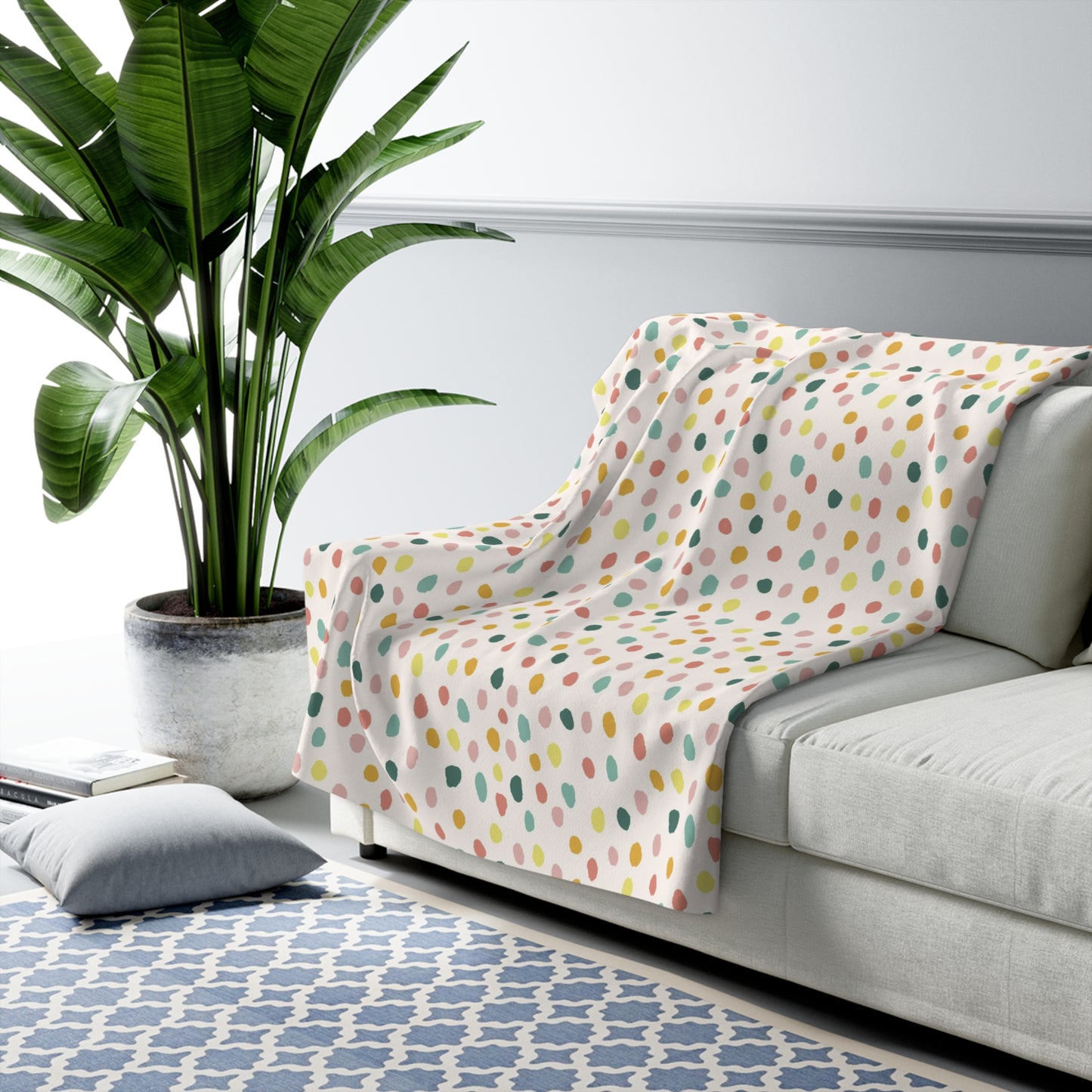 Polka Dot Confetti Sherpa Fleece Blanket