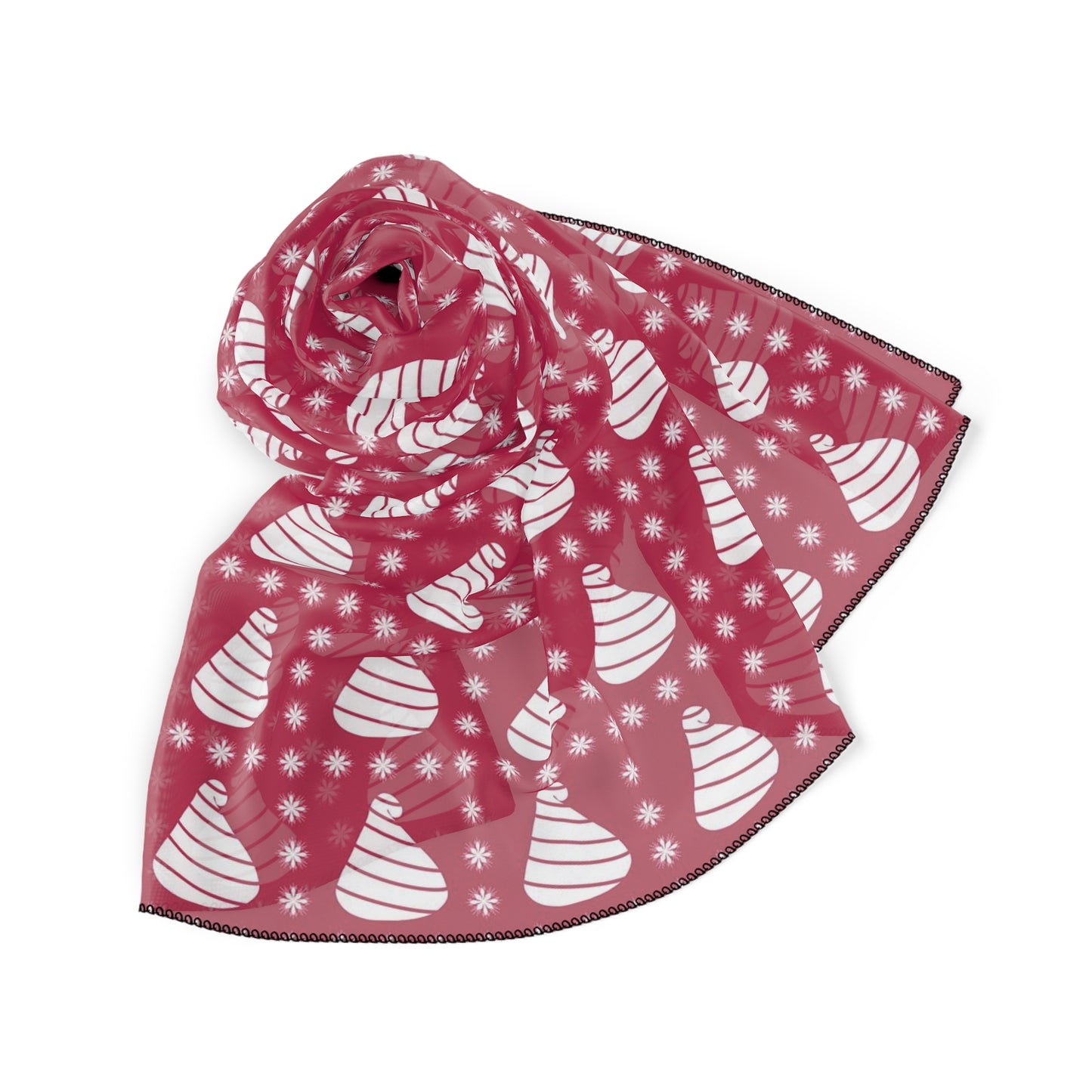 Peppermint Kisses Square Poly Scarf