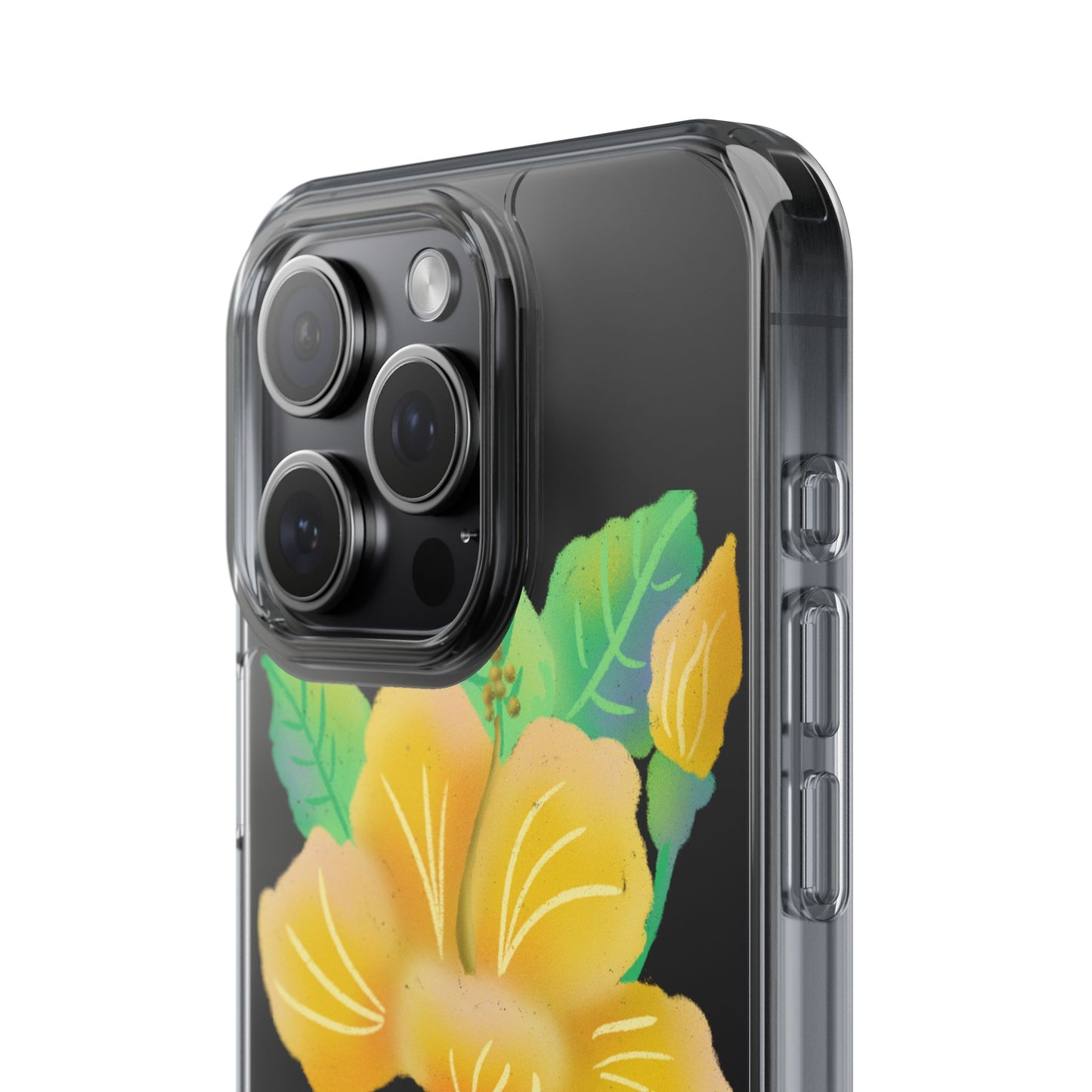 Yellow Hibiscus Blossom Clear Cases