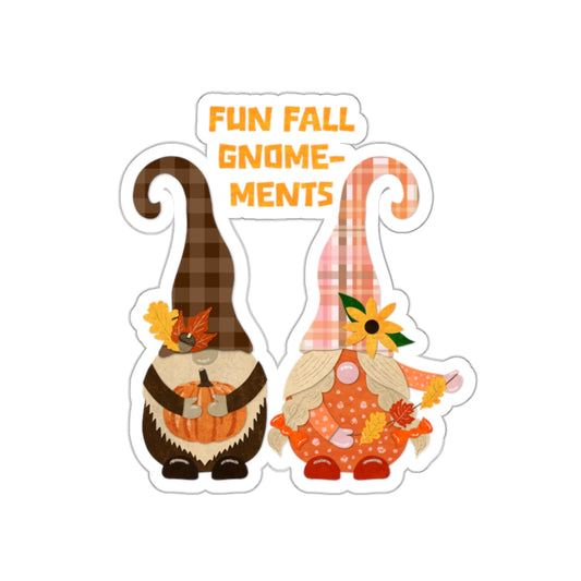 Fun Fall Gnome-ments Collage Die Cut Sticker