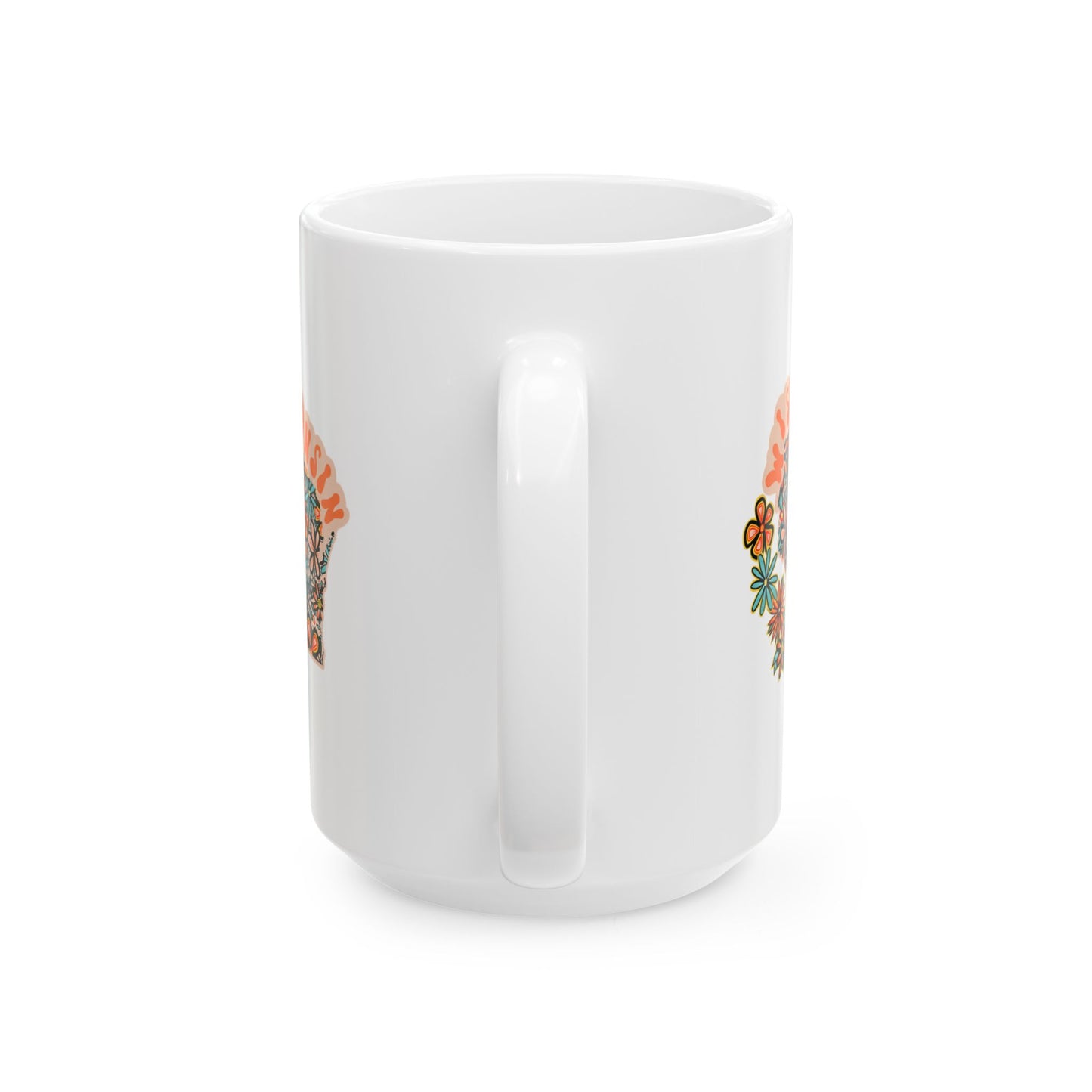 Retro 70s Flowers Wisconsin Ceramic Mug 11 oz and 15 oz