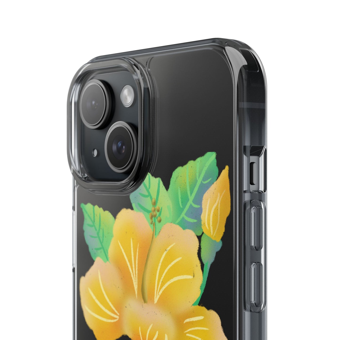 Yellow Hibiscus Blossom Clear Cases