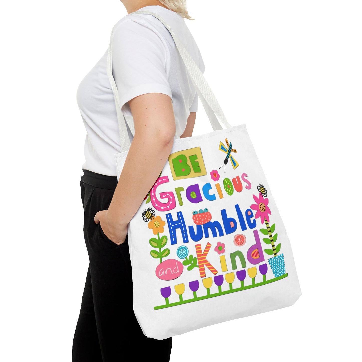 Be Gracious Humble and Kind Collage Tote Bag