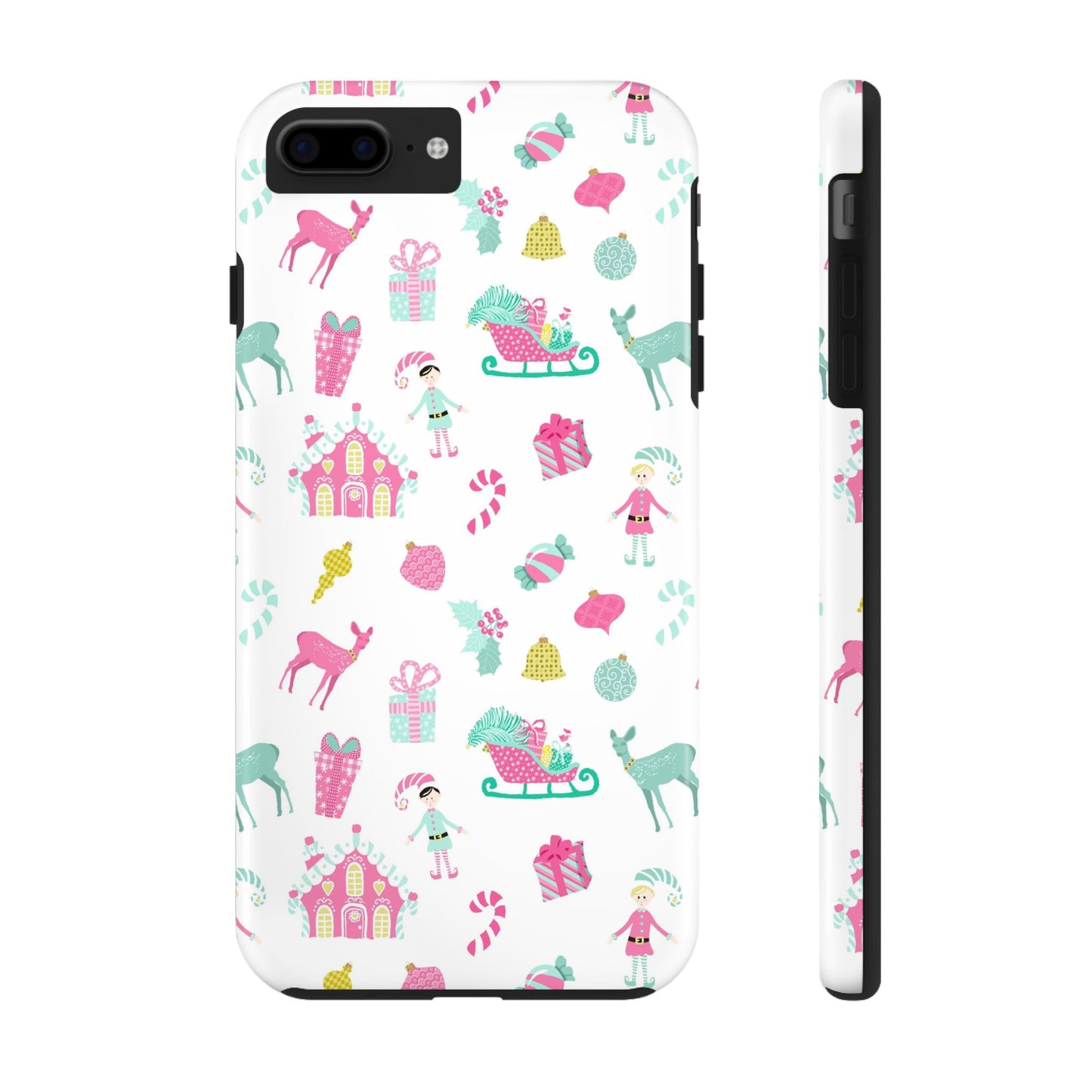 Pastel Christmas on White Tough Phone Cases