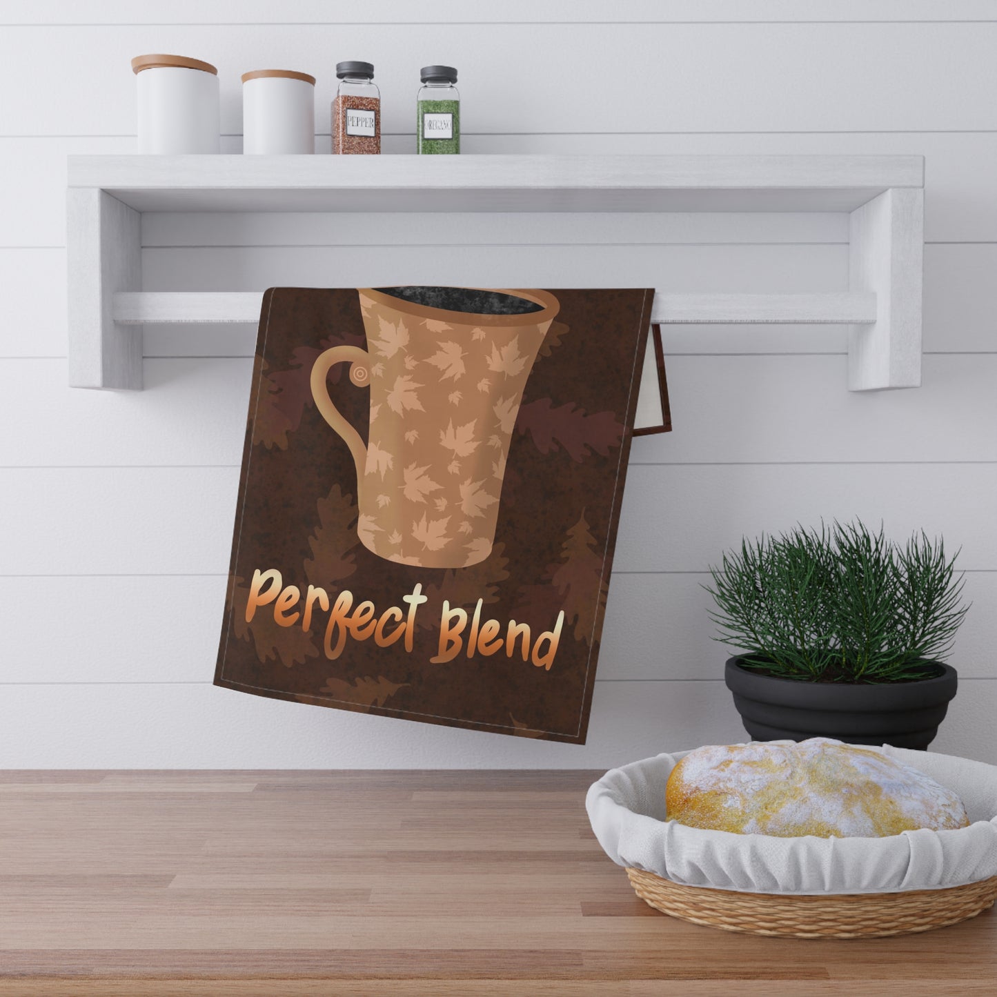 Hot Coffee Cozy Fall Mug Kitchen Towel