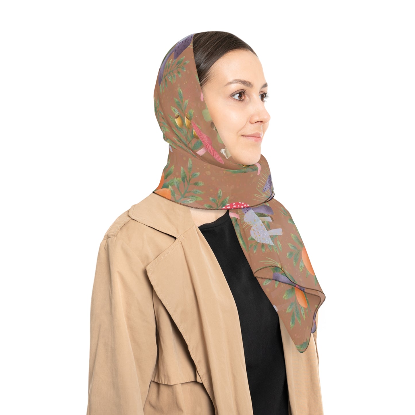 Mushrooms Square Poly Scarf