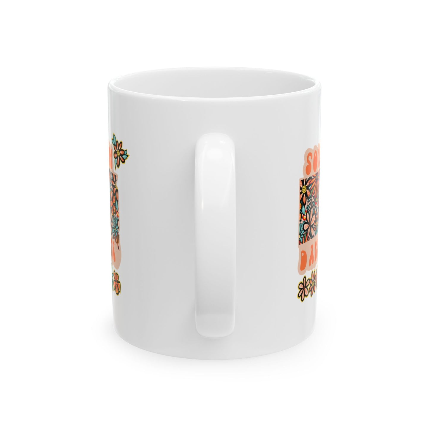 Retro 70s Flowers South Dakota Ceramic Mug 11 oz and 15 oz