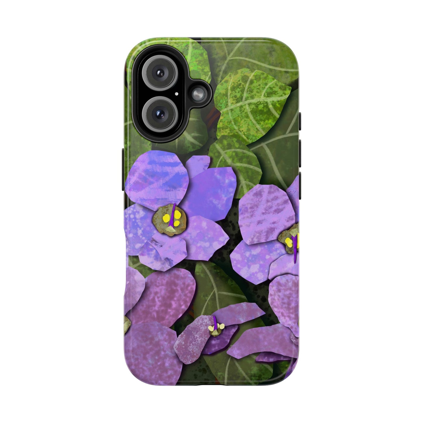 African Violets Collage Art Tough Phone Cases