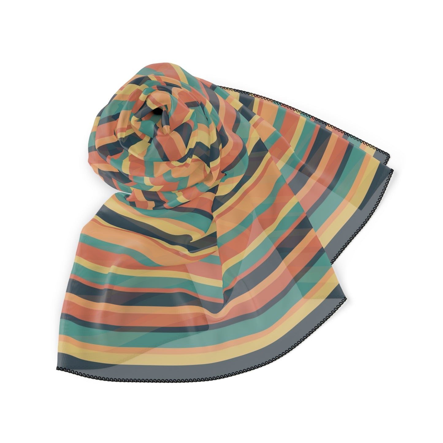 Sunbaked Stripes Square Poly Scarf