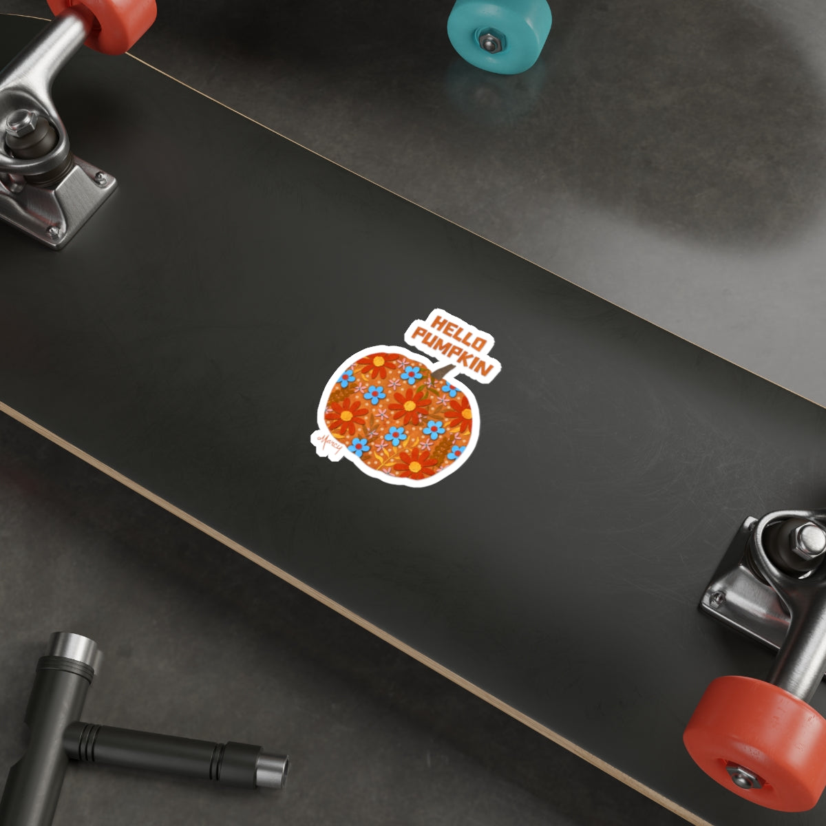 Hello Pumpkin Collage Die Cut Sticker