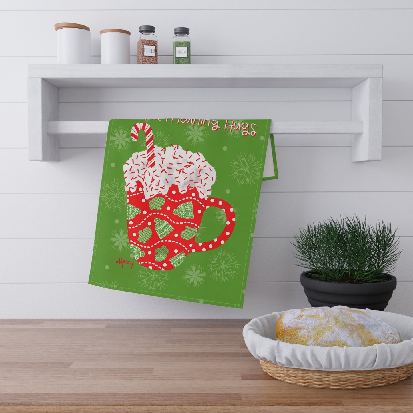 Hot Cocoa Cozy Holiday Mug Kitchen Towel