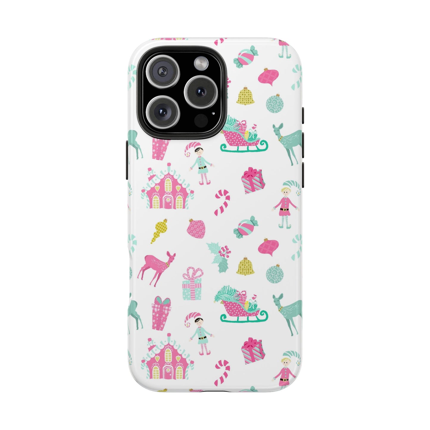 Pastel Christmas on White Tough Phone Cases