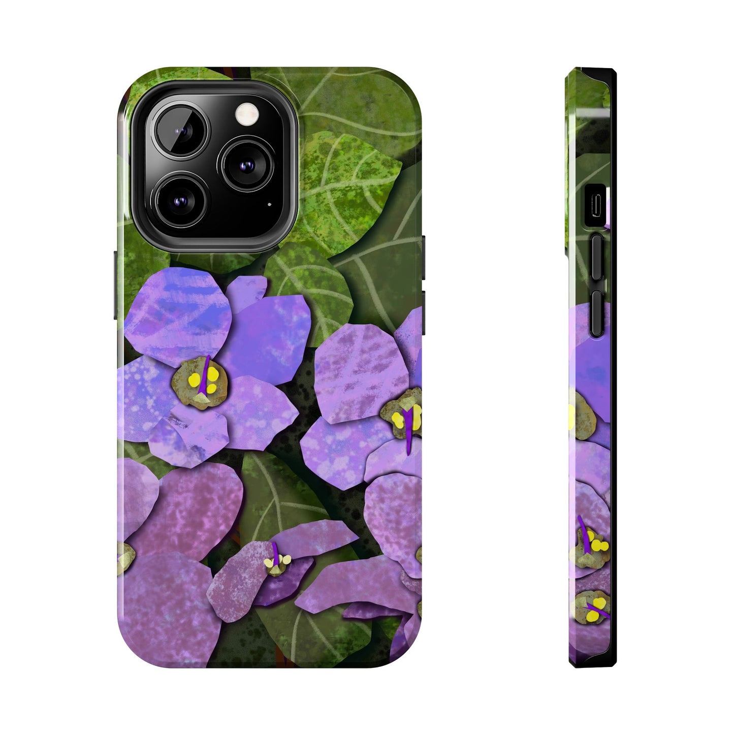 African Violets Collage Art Tough Phone Cases