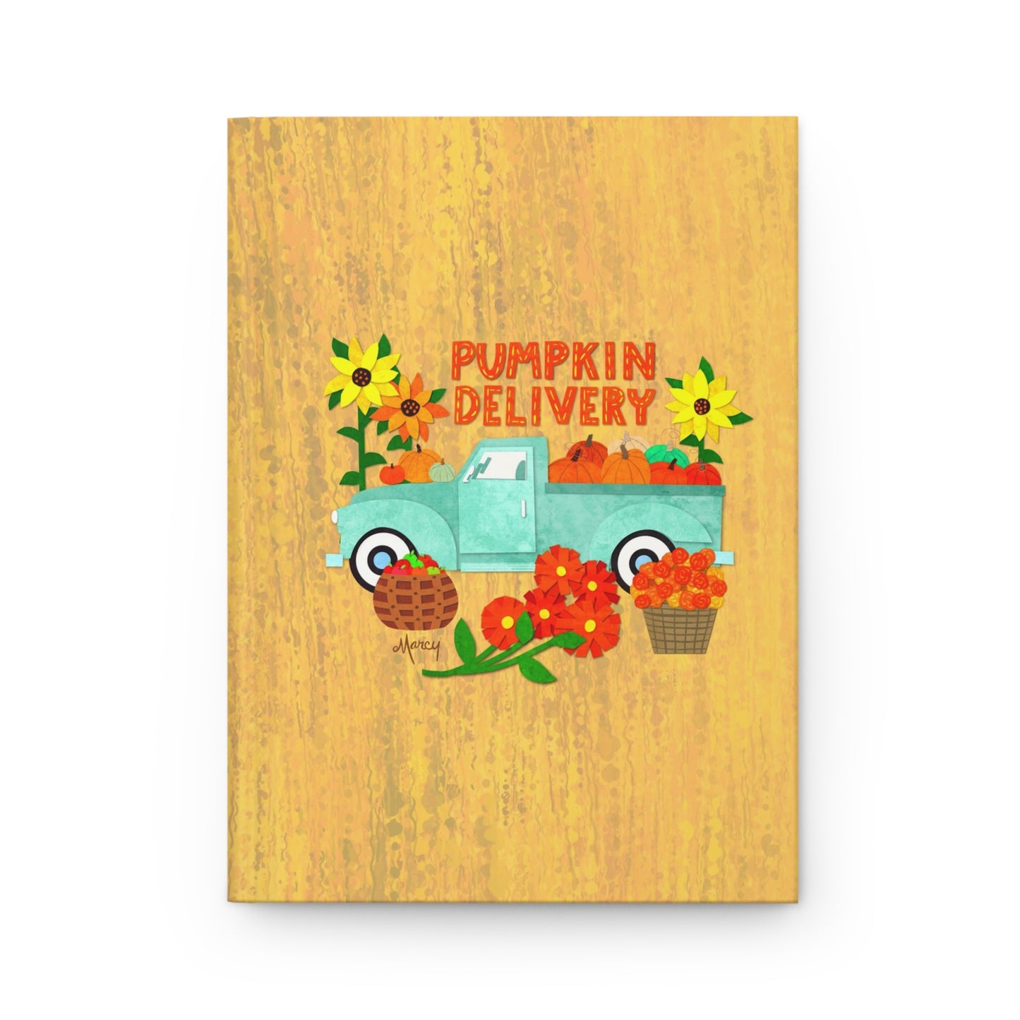 Pumpkin Delivery Collage Hardcover Journal Matte