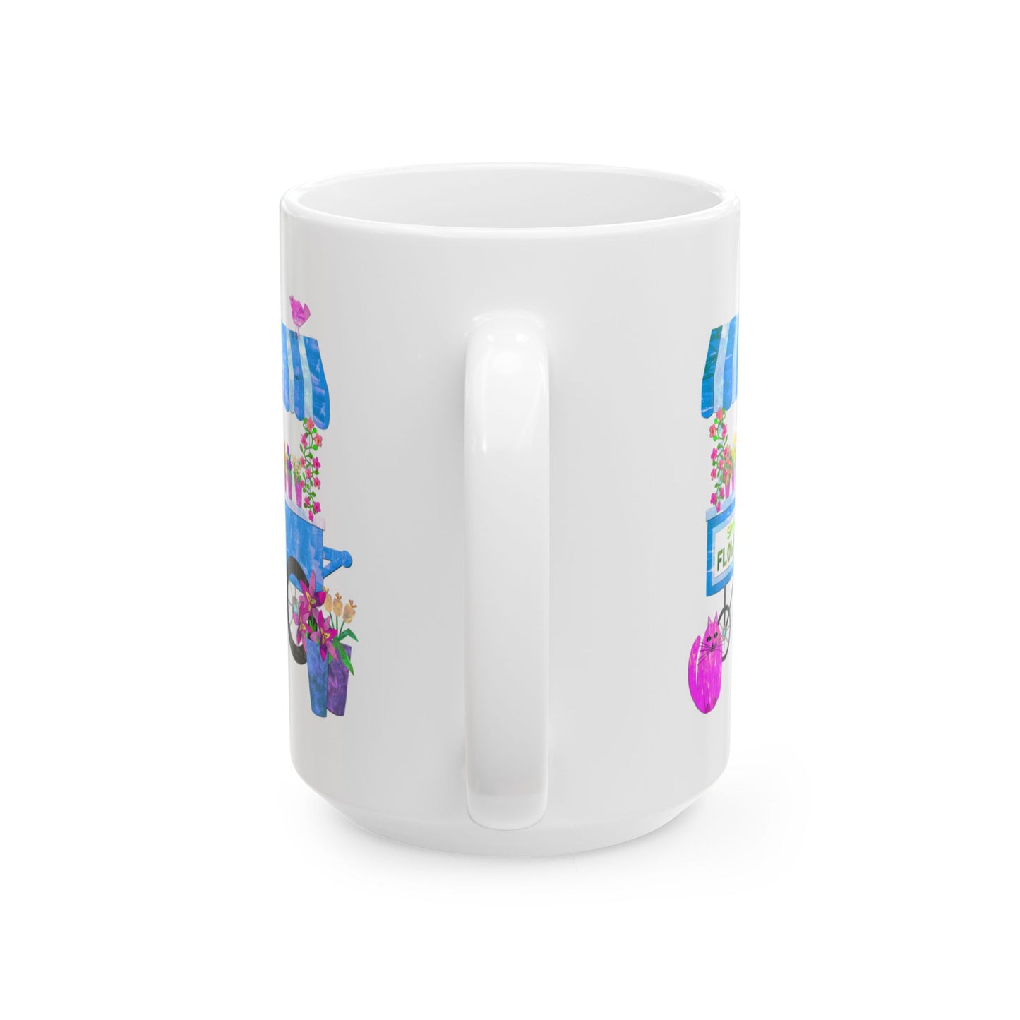 Spring Flower Cart Collage Ceramic Mug 11oz & 15oz