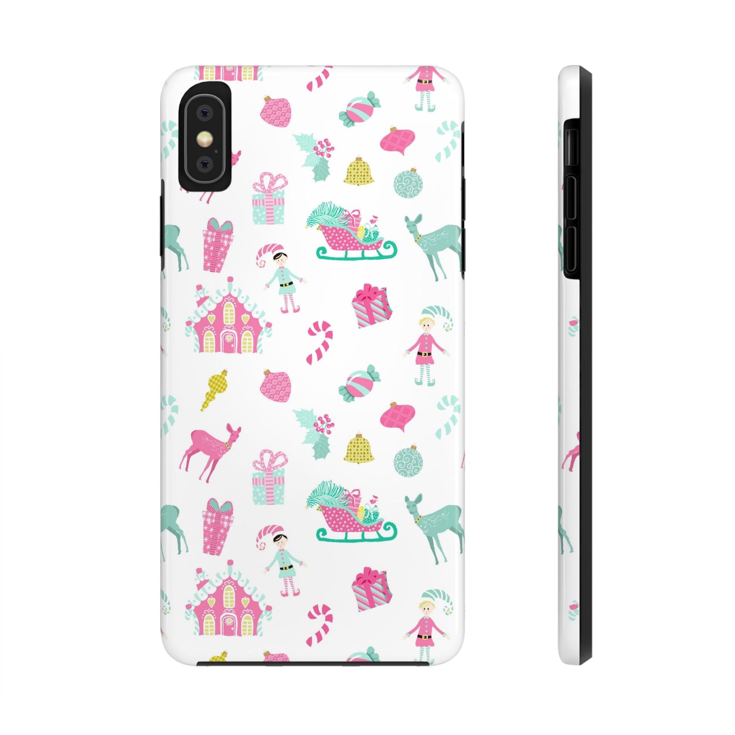 Pastel Christmas on White Tough Phone Cases