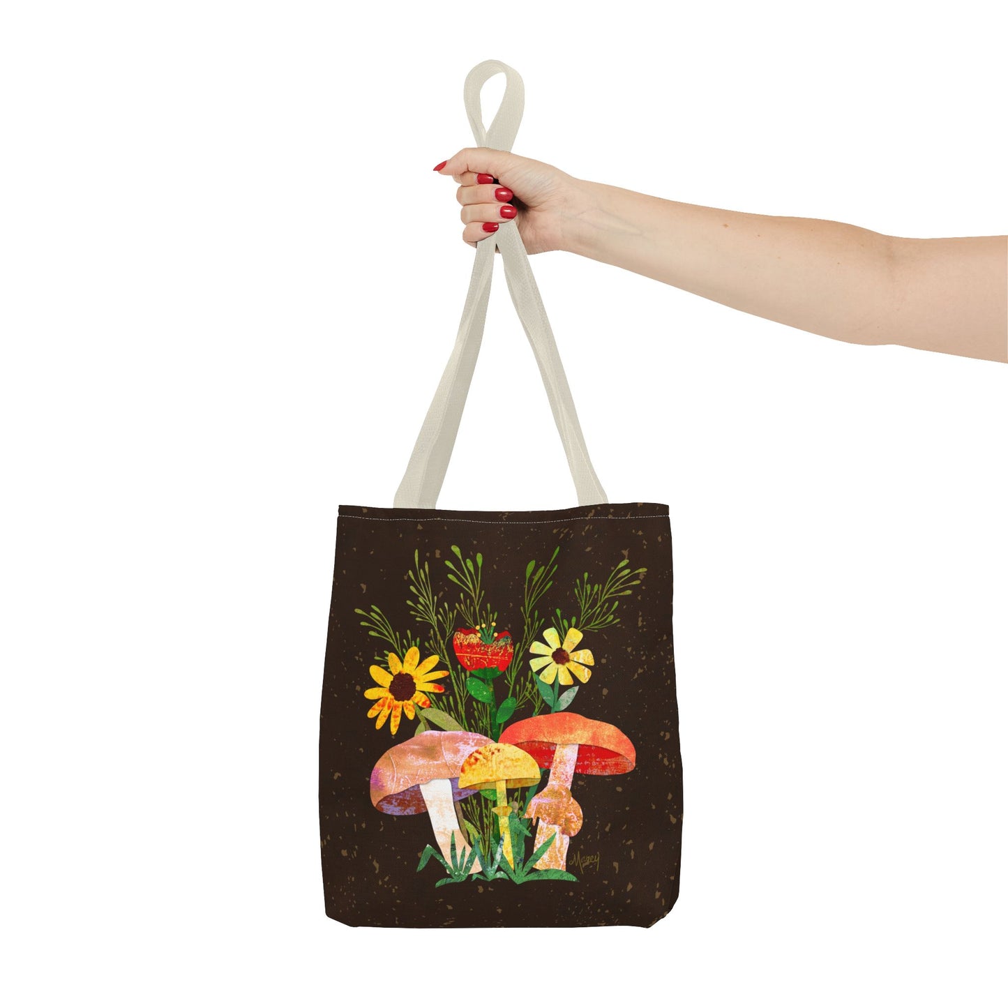 Shrooms n Fleurs Collage Tote Bag