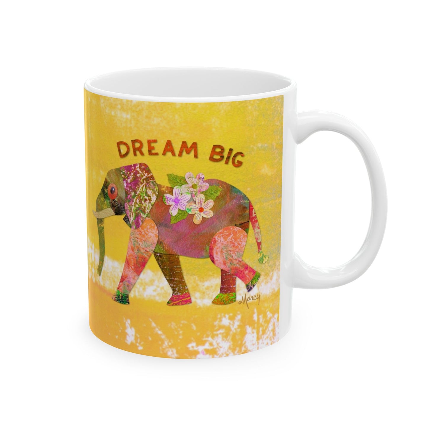 Dream Big Elephant Collage Ceramic Mug 11oz & 15oz