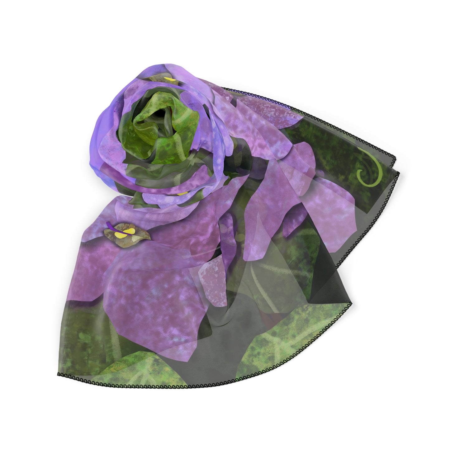 African Violets Collage Square Poly Scarf