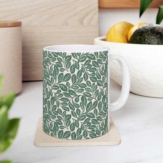 Sassafras Leaves Ceramic Mug 11oz & 15oz