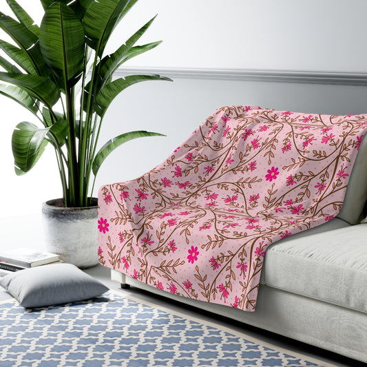 Honeysuckle Sherpa Fleece Blanket