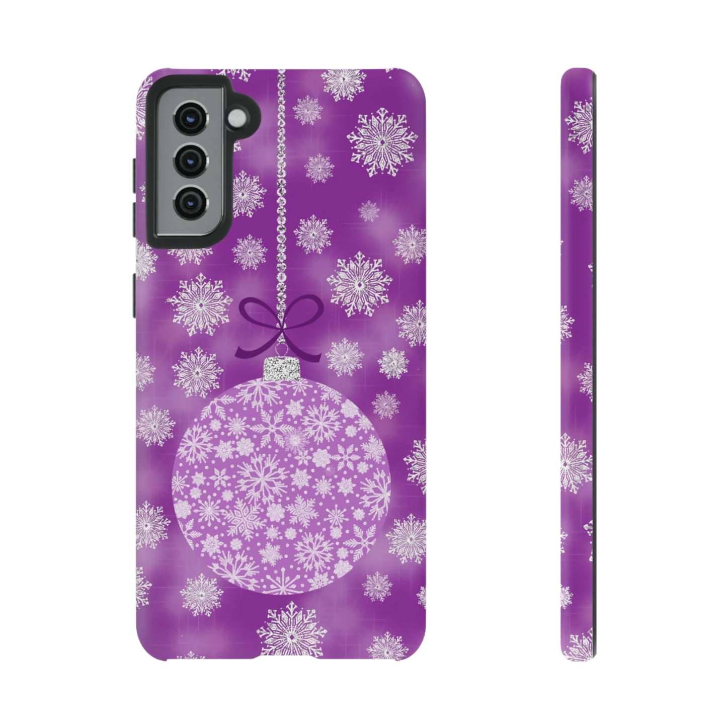 Glittering Snowflake Bauble in Purples Tough Cases