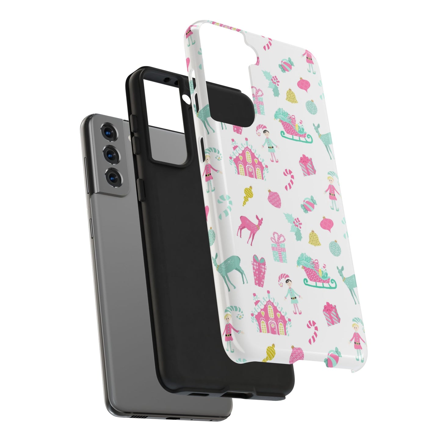 Pastel Christmas on White Tough Phone Cases